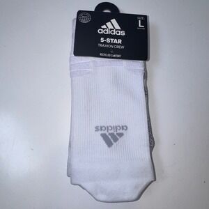adidas 5-Star Traxion Crew Socks Mens Large White Grey 5153856C AEROREADY